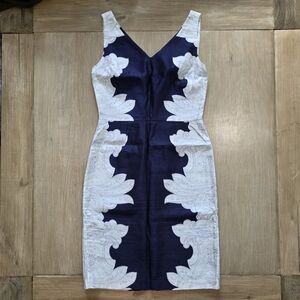 Banana Republic Navy Paisley Print Sheath Dress Size 2